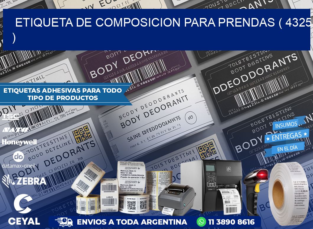 ETIQUETA DE COMPOSICION PARA PRENDAS ( 4325 )