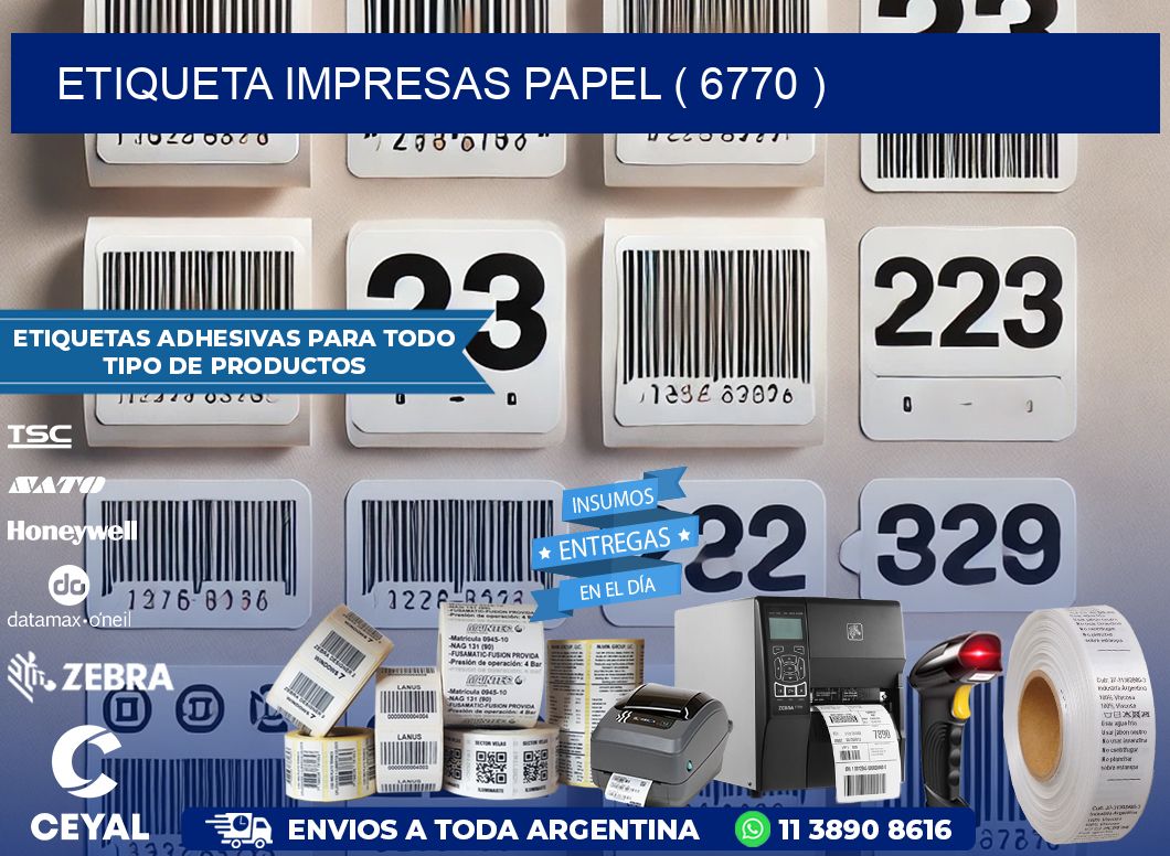 ETIQUETA IMPRESAS PAPEL ( 6770 )
