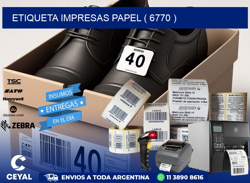 ETIQUETA IMPRESAS PAPEL ( 6770 )
