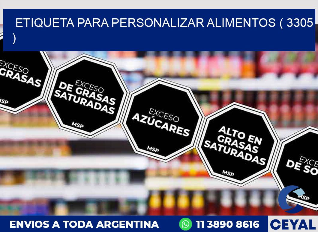 ETIQUETA PARA PERSONALIZAR ALIMENTOS ( 3305 )