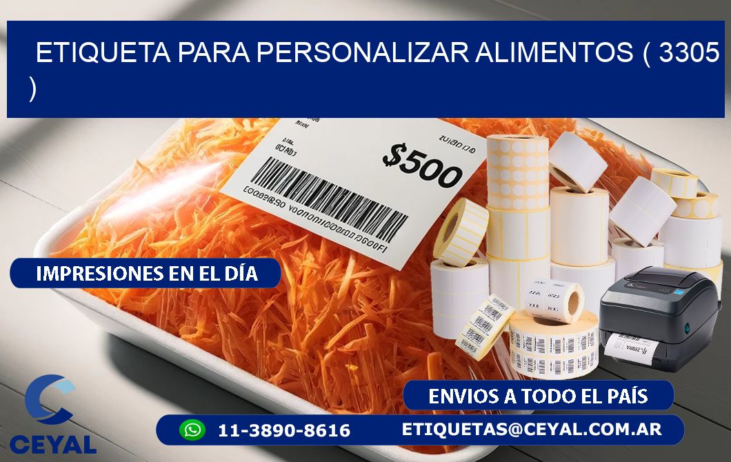ETIQUETA PARA PERSONALIZAR ALIMENTOS ( 3305 )