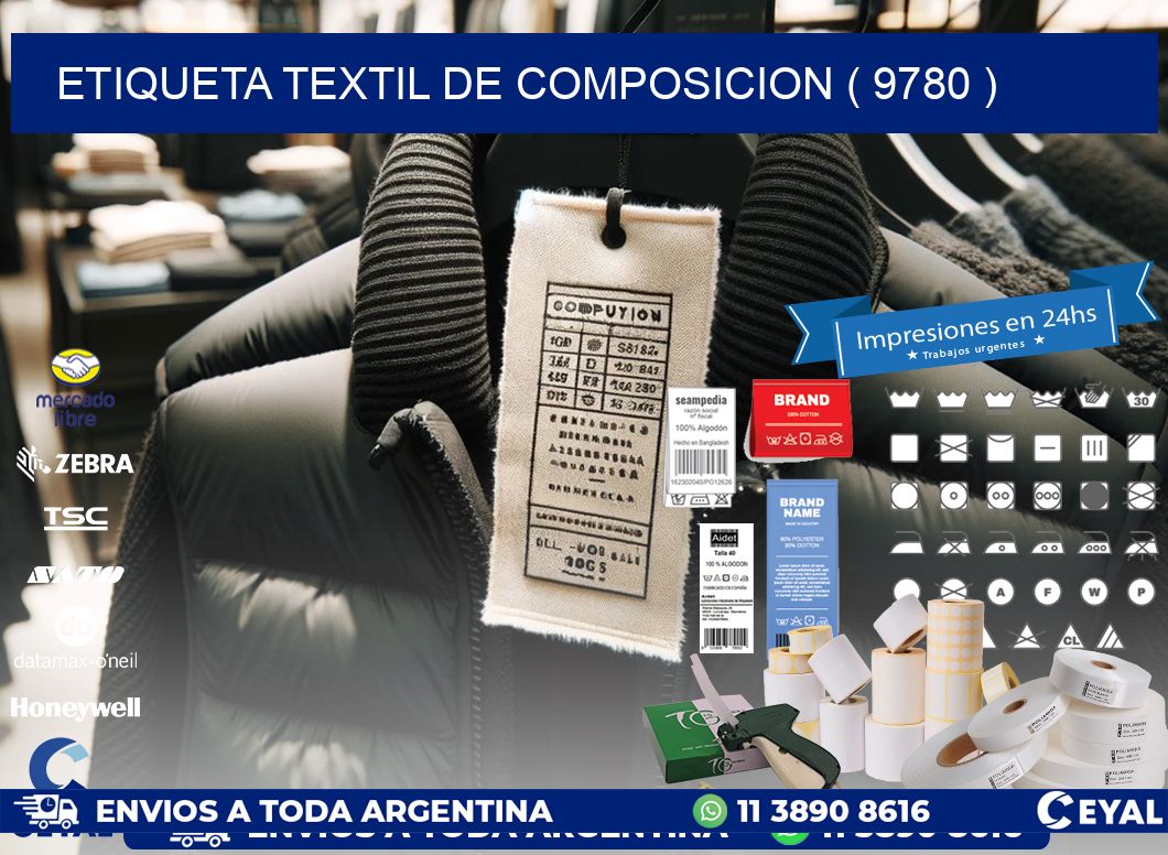 ETIQUETA TEXTIL DE COMPOSICION ( 9780 )