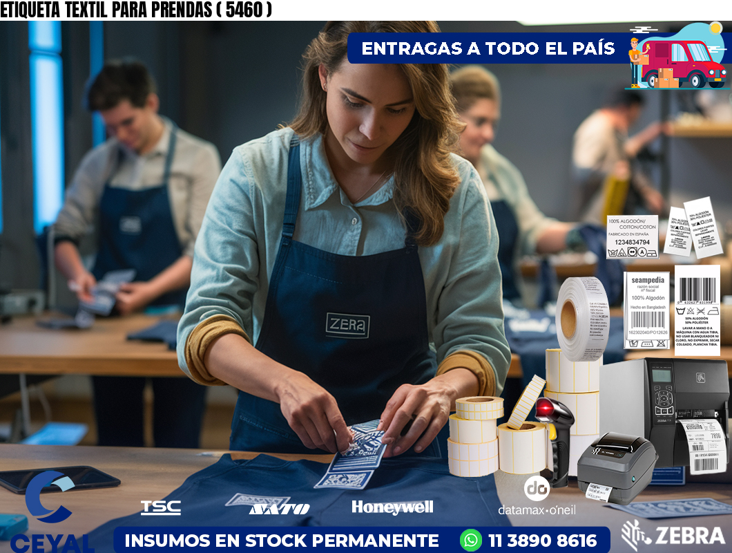 ETIQUETA TEXTIL PARA PRENDAS ( 5460 )