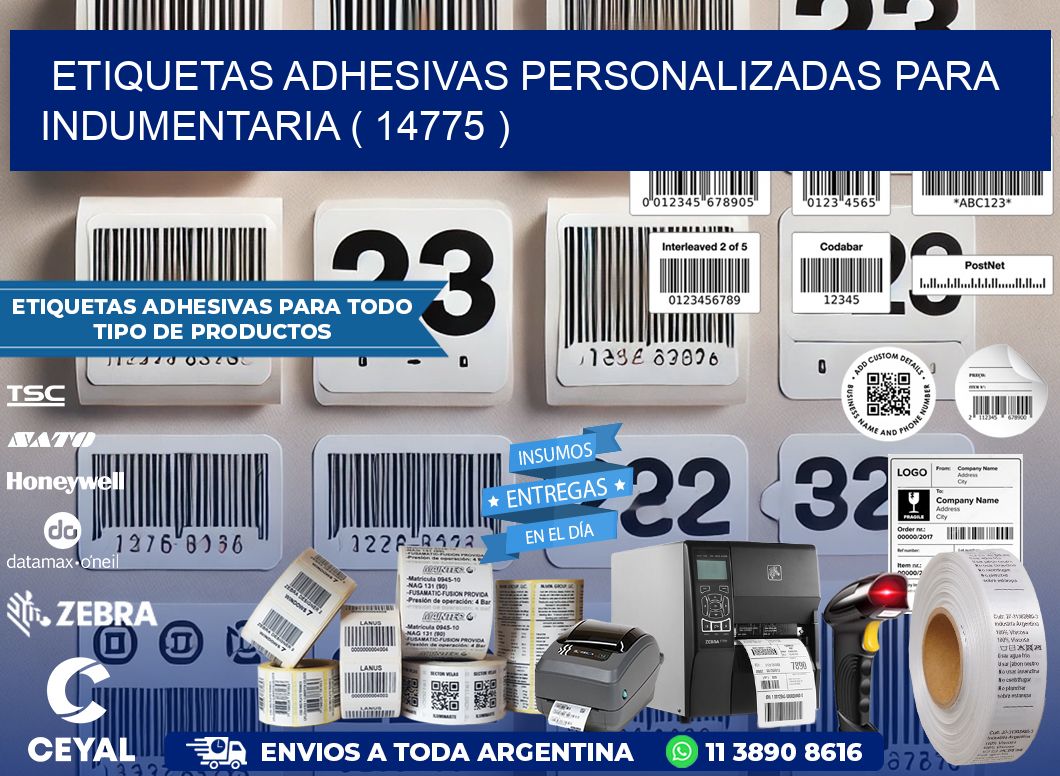 ETIQUETAS ADHESIVAS PERSONALIZADAS PARA INDUMENTARIA ( 14775 )