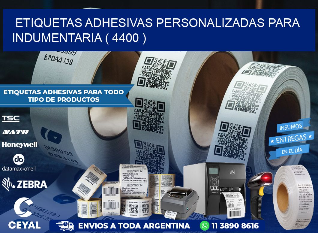 ETIQUETAS ADHESIVAS PERSONALIZADAS PARA INDUMENTARIA ( 4400 )