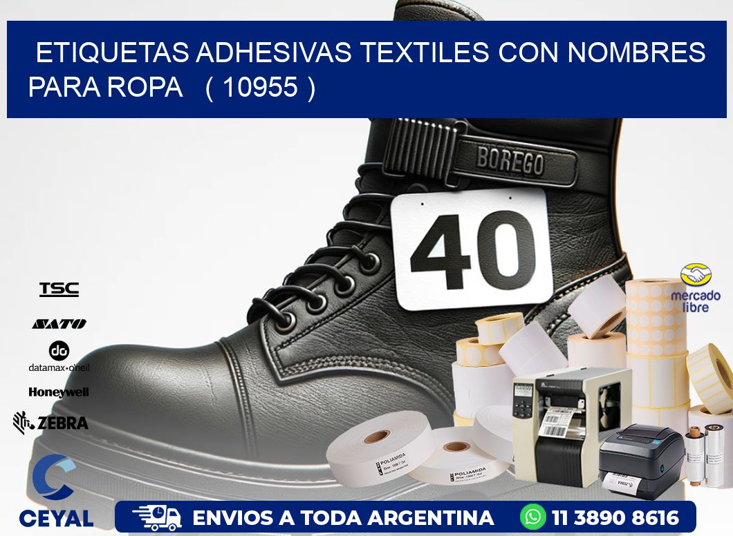 ETIQUETAS ADHESIVAS TEXTILES CON NOMBRES PARA ROPA   ( 10955 )