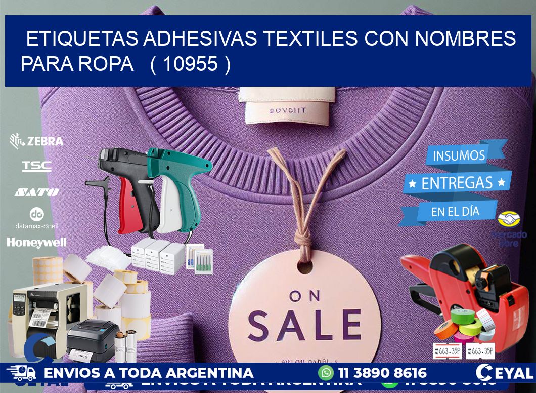 ETIQUETAS ADHESIVAS TEXTILES CON NOMBRES PARA ROPA   ( 10955 )