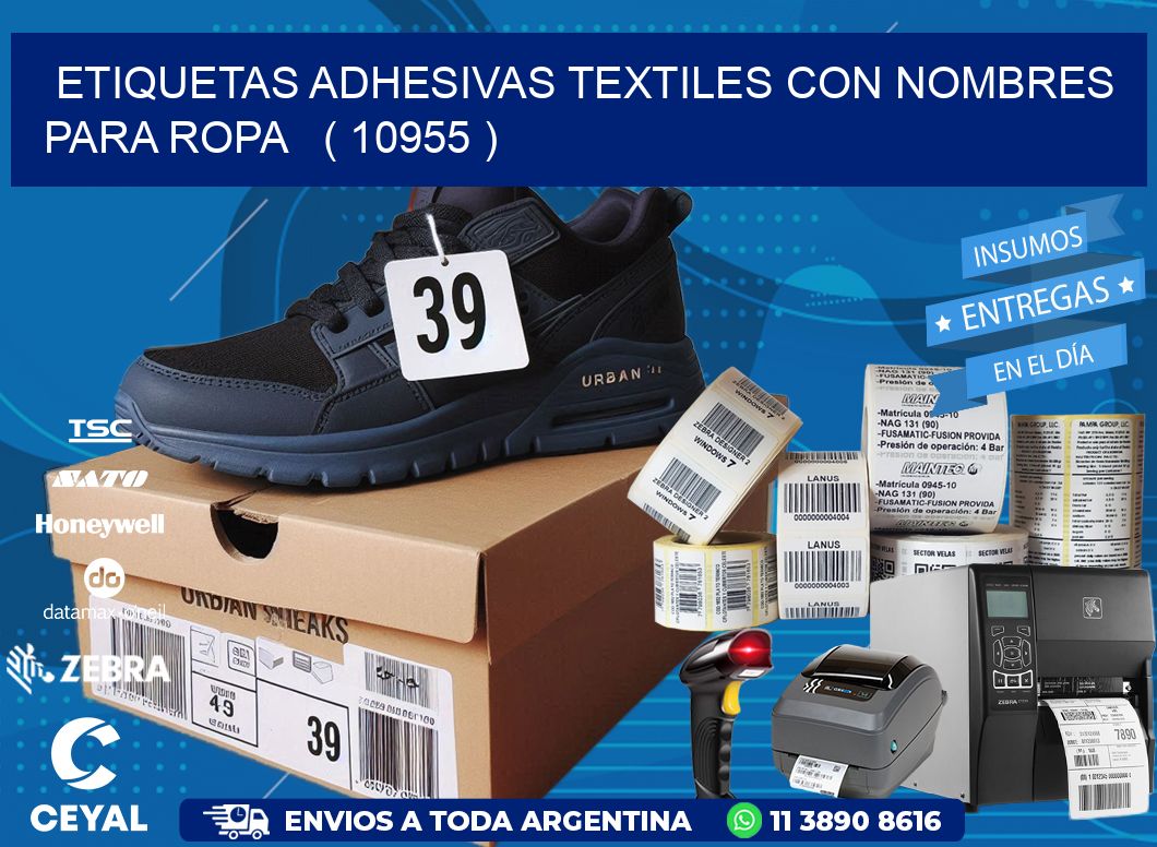 ETIQUETAS ADHESIVAS TEXTILES CON NOMBRES PARA ROPA   ( 10955 )