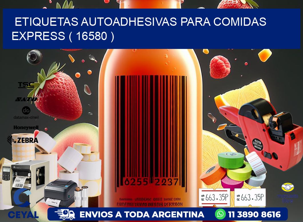 ETIQUETAS AUTOADHESIVAS PARA COMIDAS EXPRESS ( 16580 )