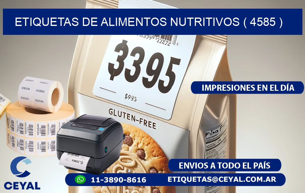 ETIQUETAS DE ALIMENTOS NUTRITIVOS ( 4585 )
