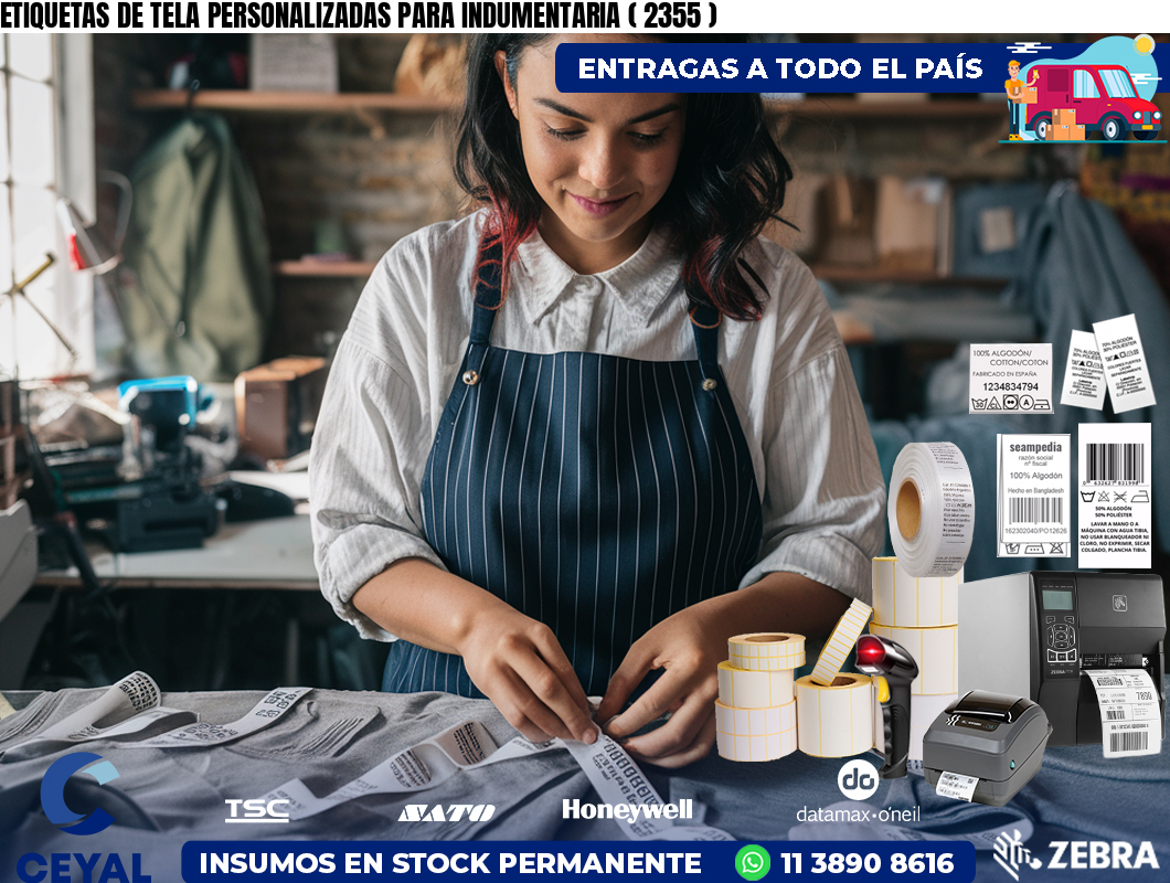 ETIQUETAS DE TELA PERSONALIZADAS PARA INDUMENTARIA ( 2355 )