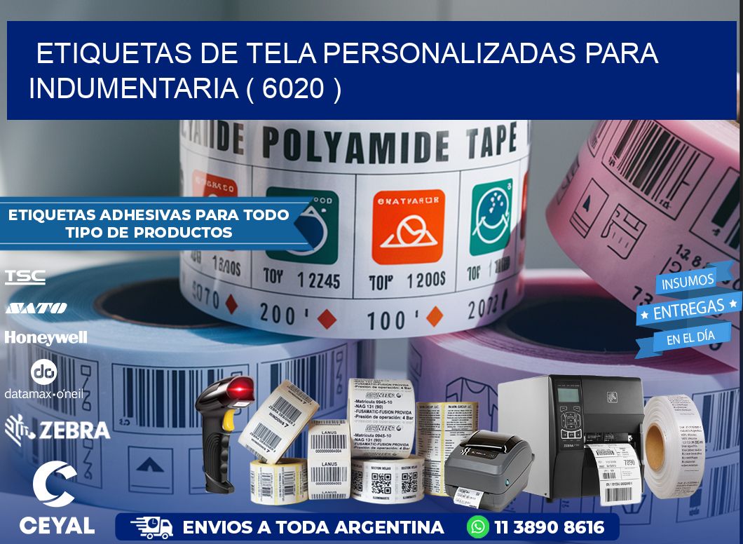 ETIQUETAS DE TELA PERSONALIZADAS PARA INDUMENTARIA ( 6020 )