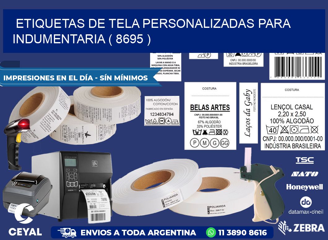 ETIQUETAS DE TELA PERSONALIZADAS PARA INDUMENTARIA ( 8695 )