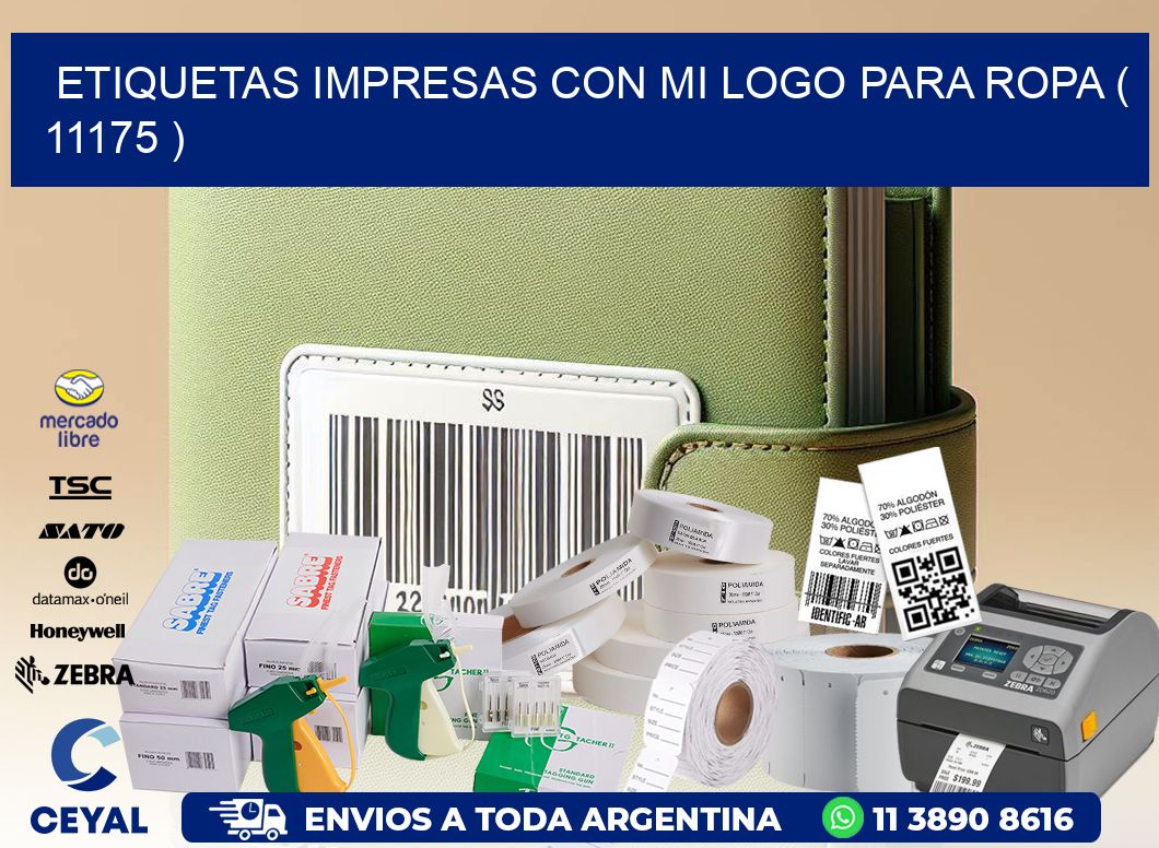 ETIQUETAS IMPRESAS CON MI LOGO PARA ROPA ( 11175 )