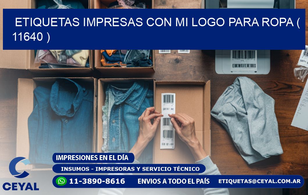ETIQUETAS IMPRESAS CON MI LOGO PARA ROPA ( 11640 )