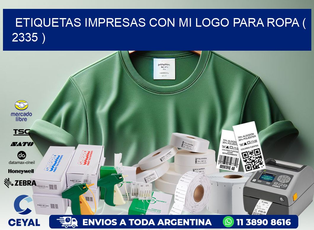 ETIQUETAS IMPRESAS CON MI LOGO PARA ROPA ( 2335 )