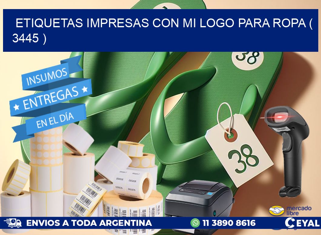 ETIQUETAS IMPRESAS CON MI LOGO PARA ROPA ( 3445 )