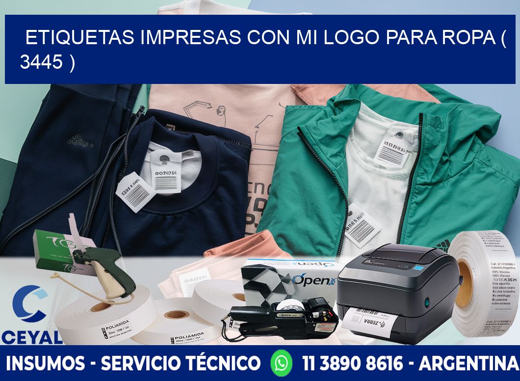ETIQUETAS IMPRESAS CON MI LOGO PARA ROPA ( 3445 )