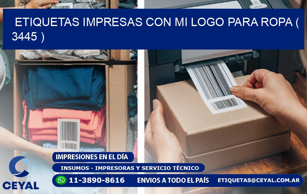 ETIQUETAS IMPRESAS CON MI LOGO PARA ROPA ( 3445 )