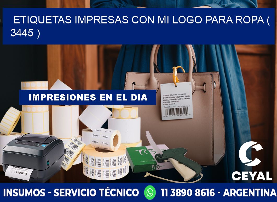 ETIQUETAS IMPRESAS CON MI LOGO PARA ROPA ( 3445 )