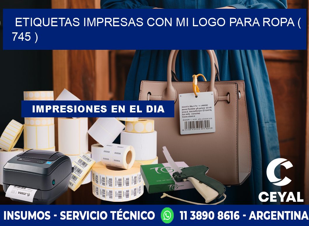 ETIQUETAS IMPRESAS CON MI LOGO PARA ROPA ( 745 )