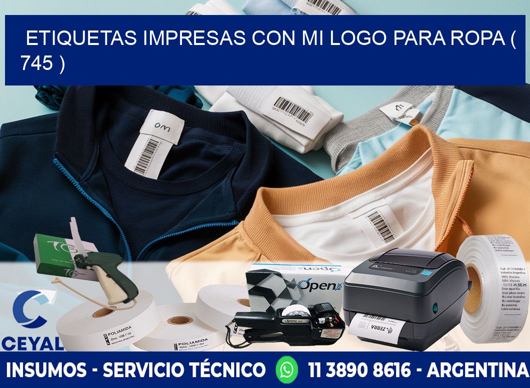 ETIQUETAS IMPRESAS CON MI LOGO PARA ROPA ( 745 )
