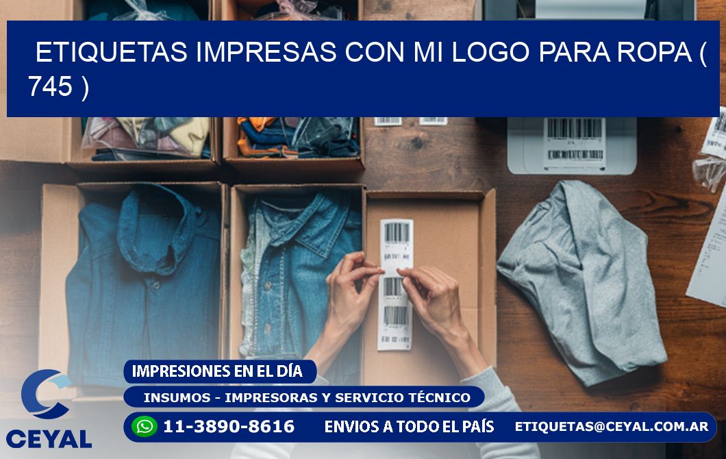 ETIQUETAS IMPRESAS CON MI LOGO PARA ROPA ( 745 )