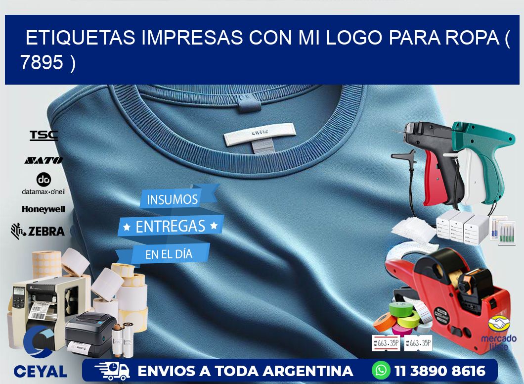 ETIQUETAS IMPRESAS CON MI LOGO PARA ROPA ( 7895 )