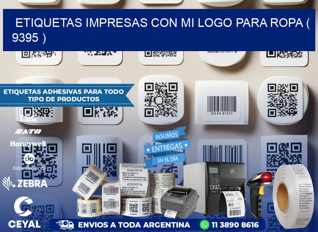 ETIQUETAS IMPRESAS CON MI LOGO PARA ROPA ( 9395 )