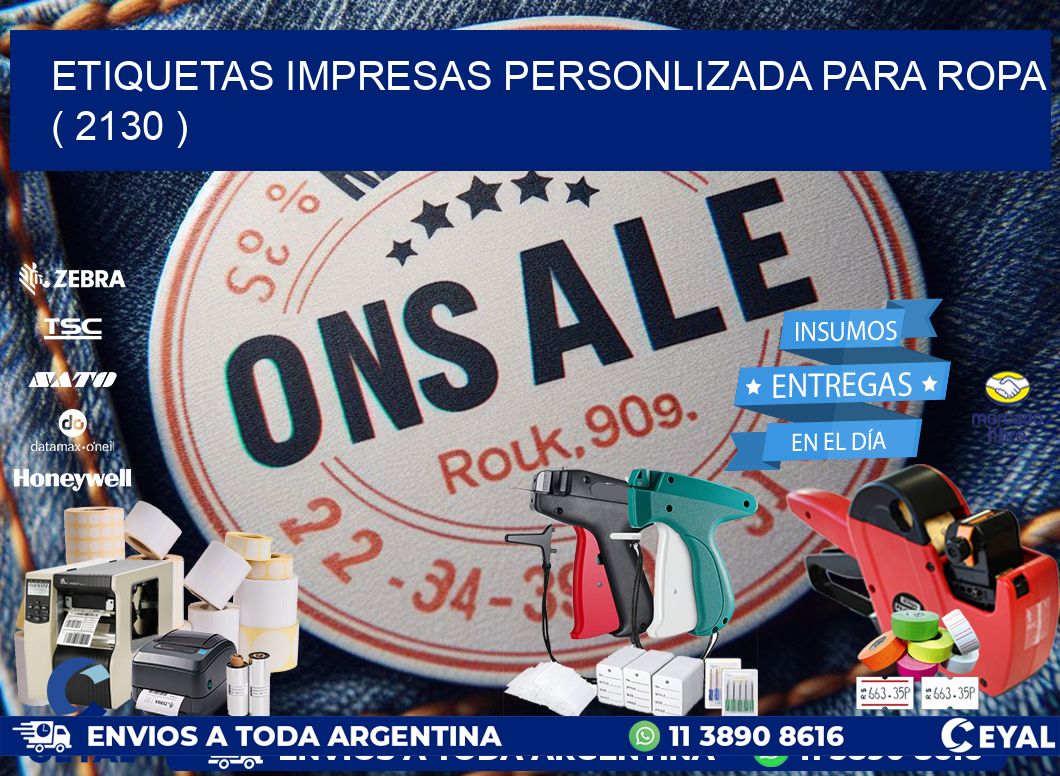 ETIQUETAS IMPRESAS PERSONLIZADA PARA ROPA   ( 2130 )