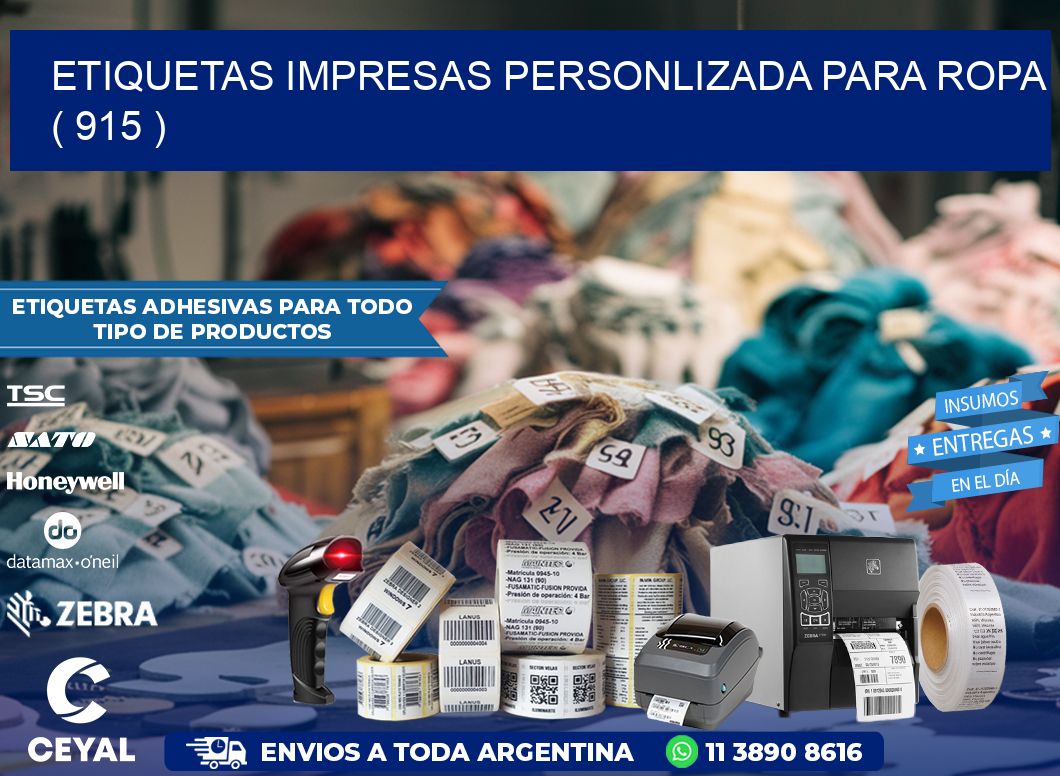 ETIQUETAS IMPRESAS PERSONLIZADA PARA ROPA   ( 915 )