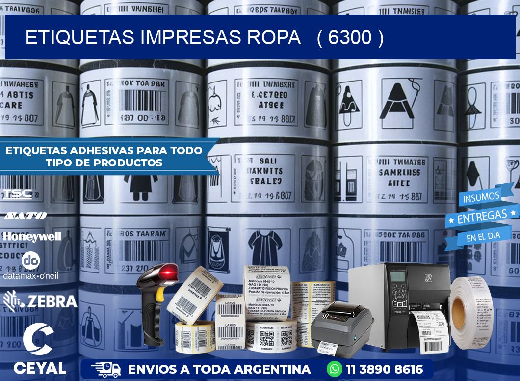 ETIQUETAS IMPRESAS ROPA   ( 6300 )