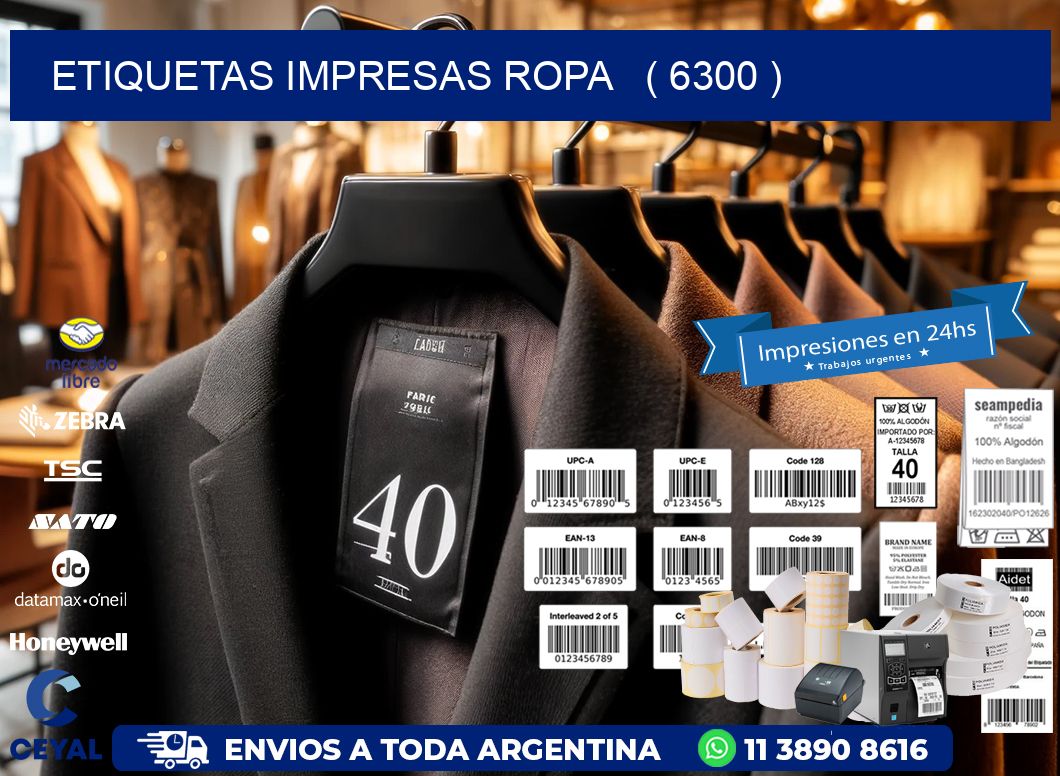 ETIQUETAS IMPRESAS ROPA   ( 6300 )