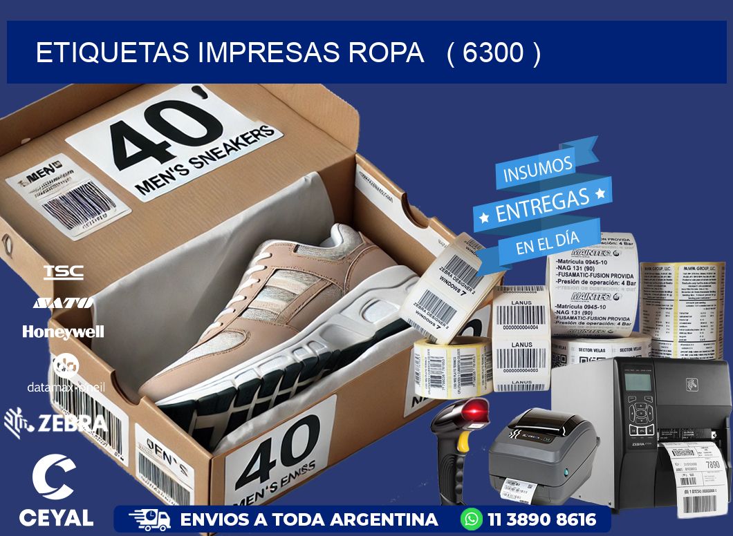ETIQUETAS IMPRESAS ROPA   ( 6300 )