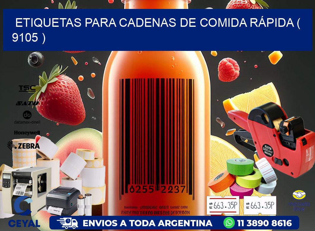 ETIQUETAS PARA CADENAS DE COMIDA RÁPIDA ( 9105 )