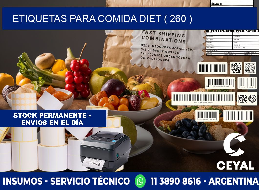 ETIQUETAS PARA COMIDA DIET ( 260 )