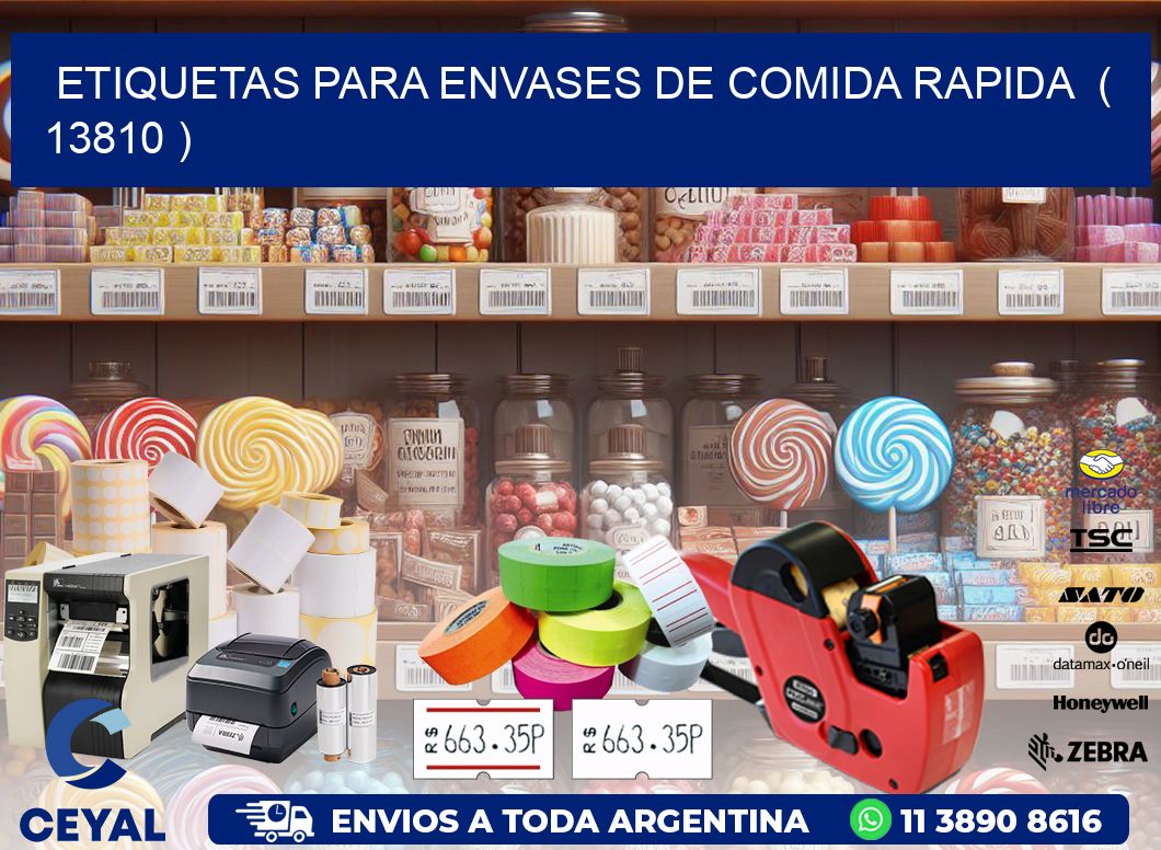 ETIQUETAS PARA ENVASES DE COMIDA RAPIDA  ( 13810 )