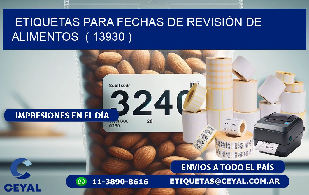 ETIQUETAS PARA FECHAS DE REVISIÓN DE ALIMENTOS  ( 13930 )