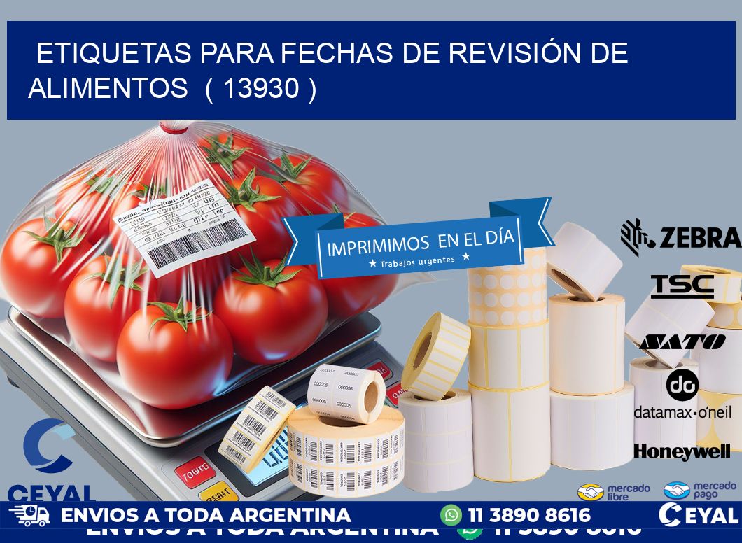 ETIQUETAS PARA FECHAS DE REVISIÓN DE ALIMENTOS  ( 13930 )