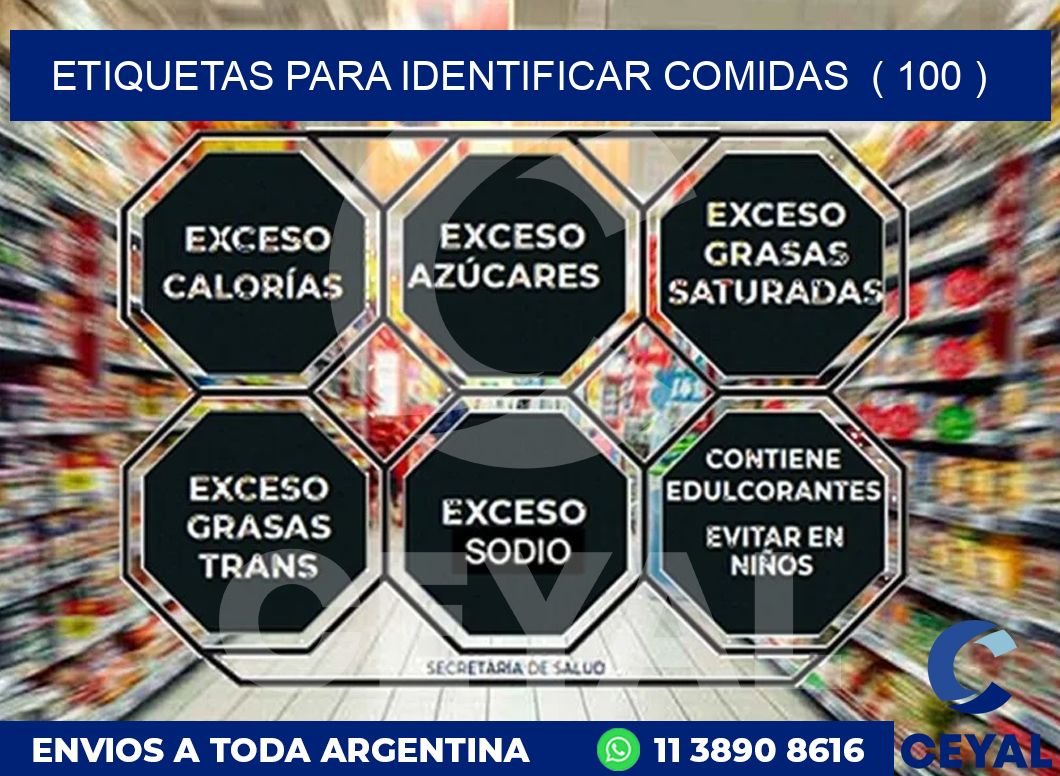 ETIQUETAS PARA IDENTIFICAR COMIDAS  ( 100 )