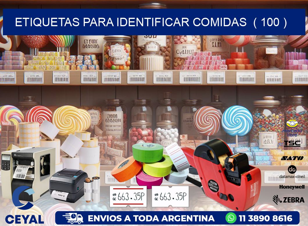 ETIQUETAS PARA IDENTIFICAR COMIDAS  ( 100 )