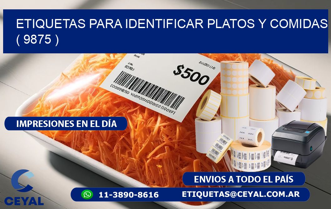 ETIQUETAS PARA IDENTIFICAR PLATOS Y COMIDAS  ( 9875 )