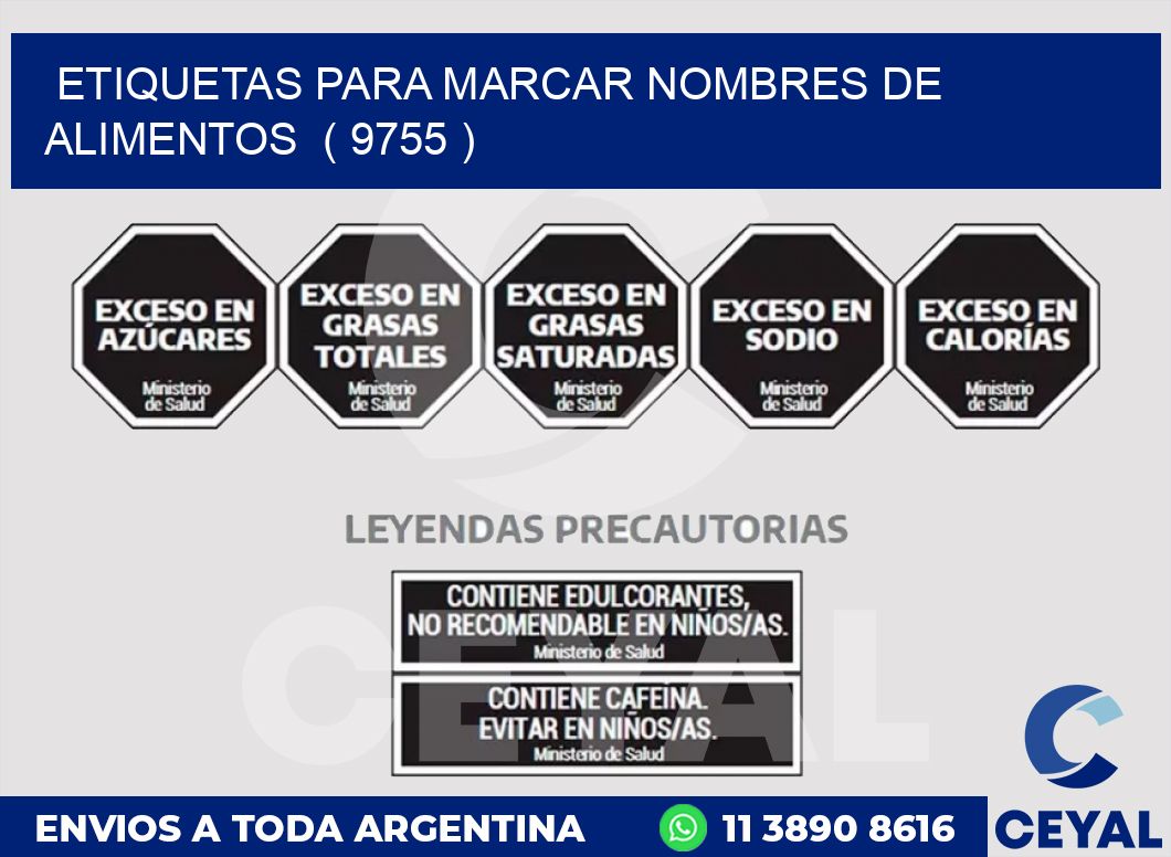 ETIQUETAS PARA MARCAR NOMBRES DE ALIMENTOS  ( 9755 )
