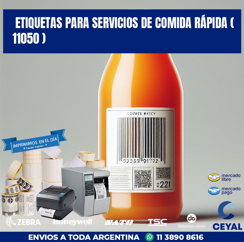ETIQUETAS PARA SERVICIOS DE COMIDA RÁPIDA ( 11050 )