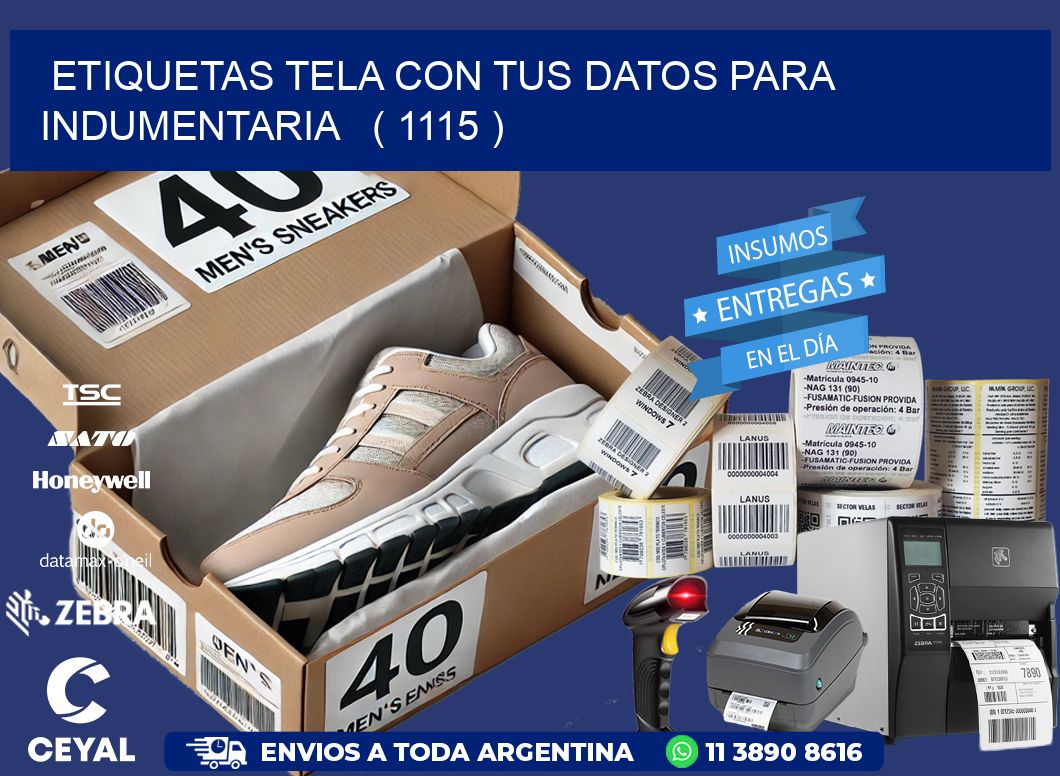 ETIQUETAS TELA CON TUS DATOS PARA INDUMENTARIA   ( 1115 )