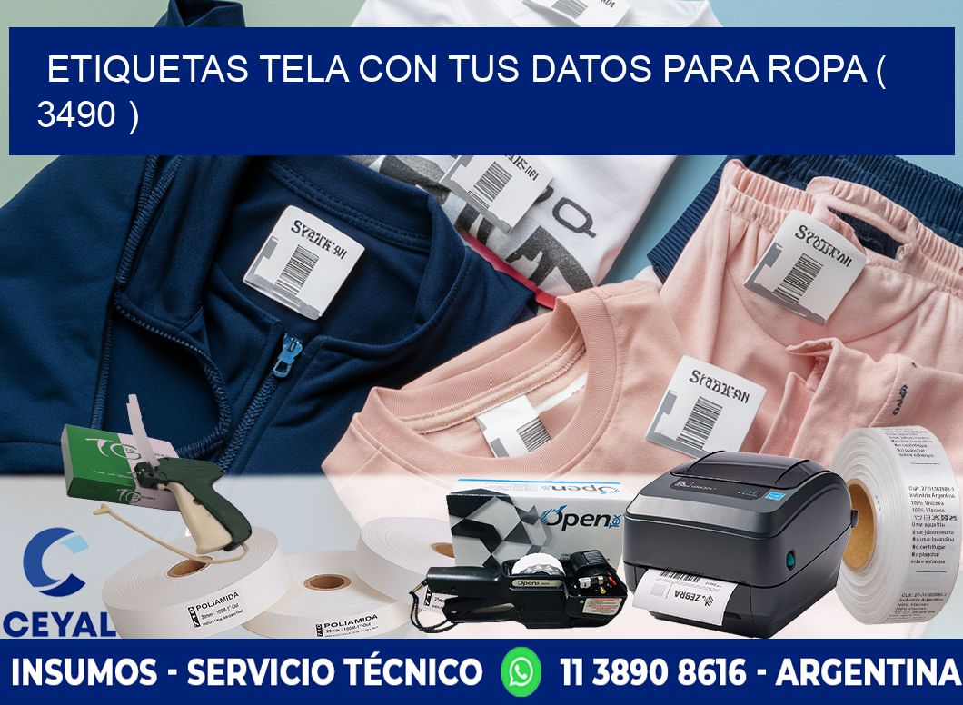 ETIQUETAS TELA CON TUS DATOS PARA ROPA ( 3490 )