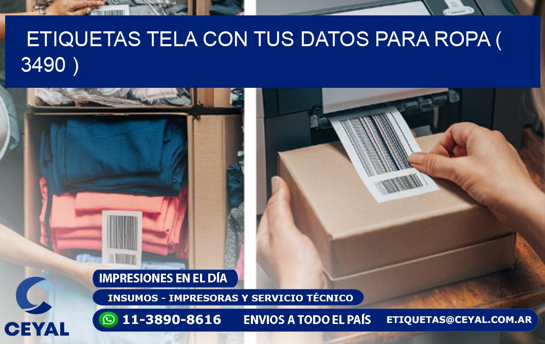 ETIQUETAS TELA CON TUS DATOS PARA ROPA ( 3490 )