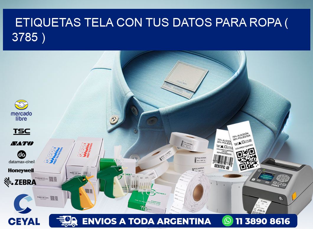 ETIQUETAS TELA CON TUS DATOS PARA ROPA ( 3785 )