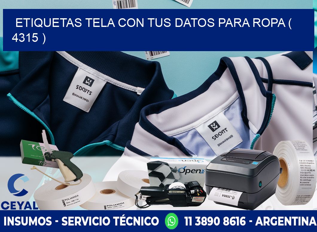 ETIQUETAS TELA CON TUS DATOS PARA ROPA ( 4315 )