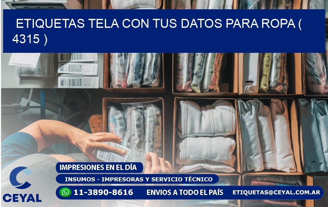 ETIQUETAS TELA CON TUS DATOS PARA ROPA ( 4315 )